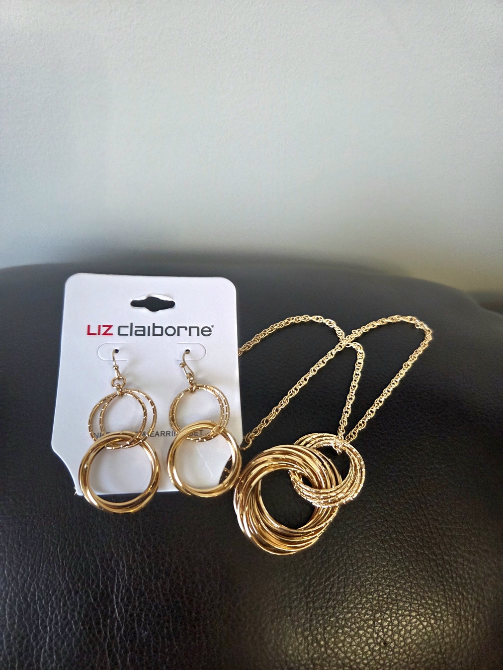 Liz Claiborne Gold Multi-Ring Dangle Earrings